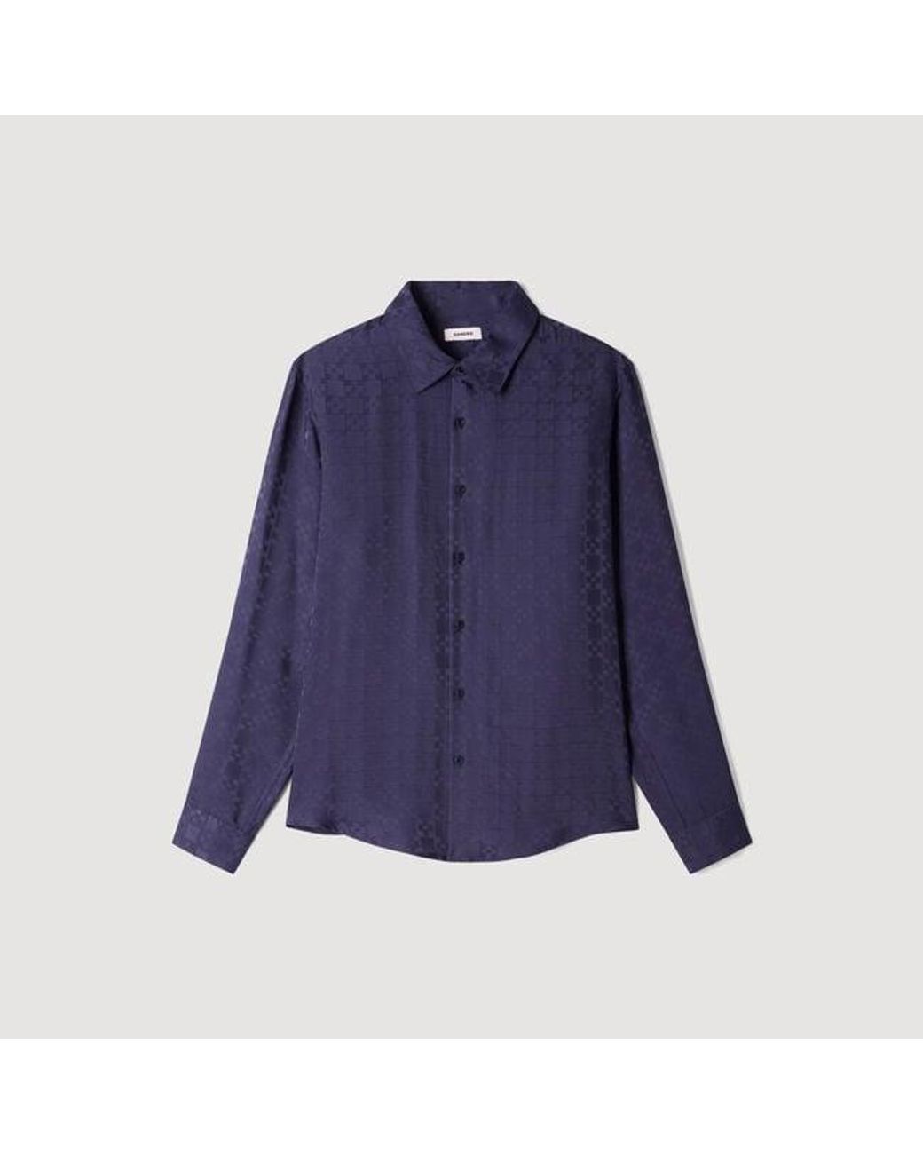Sandro Blue Square Cross Loose-Fit Shirt for men