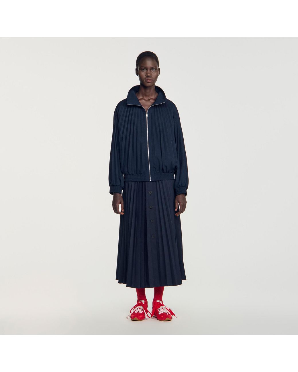 Blouson plissé Sandro en coloris Blue