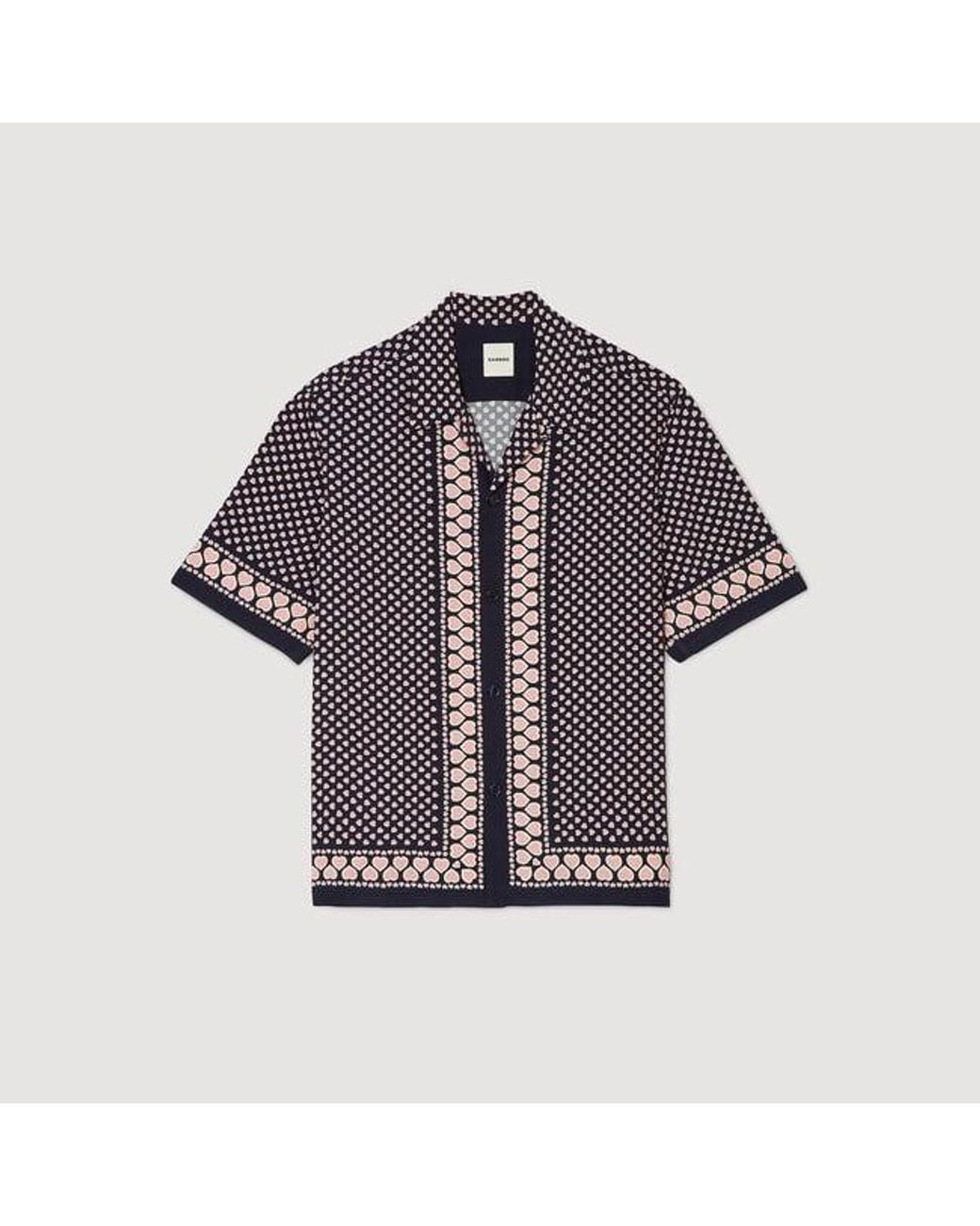 Sandro Blue Heart Motif Flowing Shirt for men