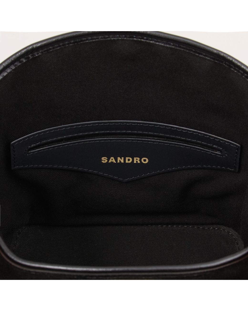 Sandro Black Mini Tangoso Suede And Leather Bag