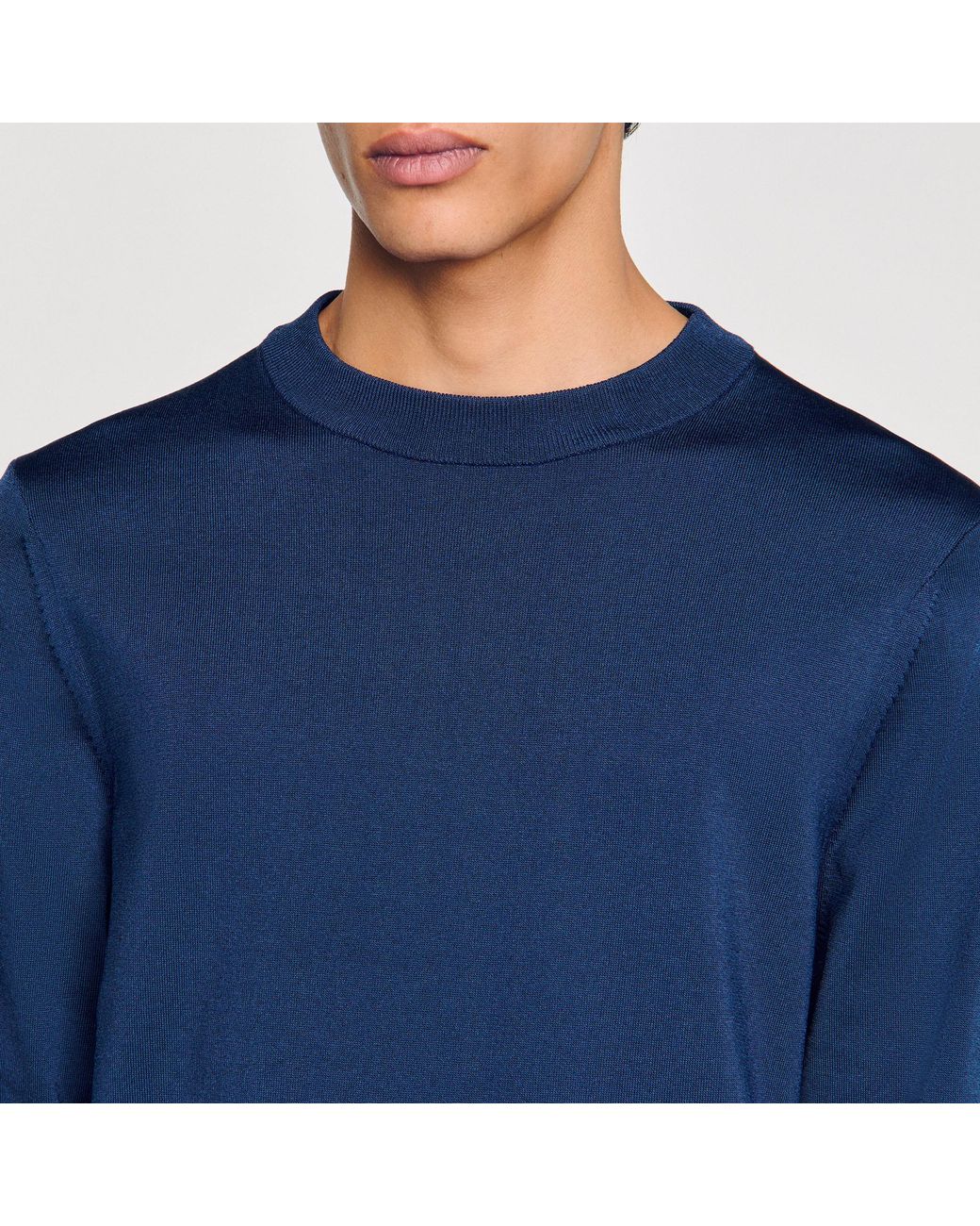 Sandro Blue Fine Knit Jumper for men