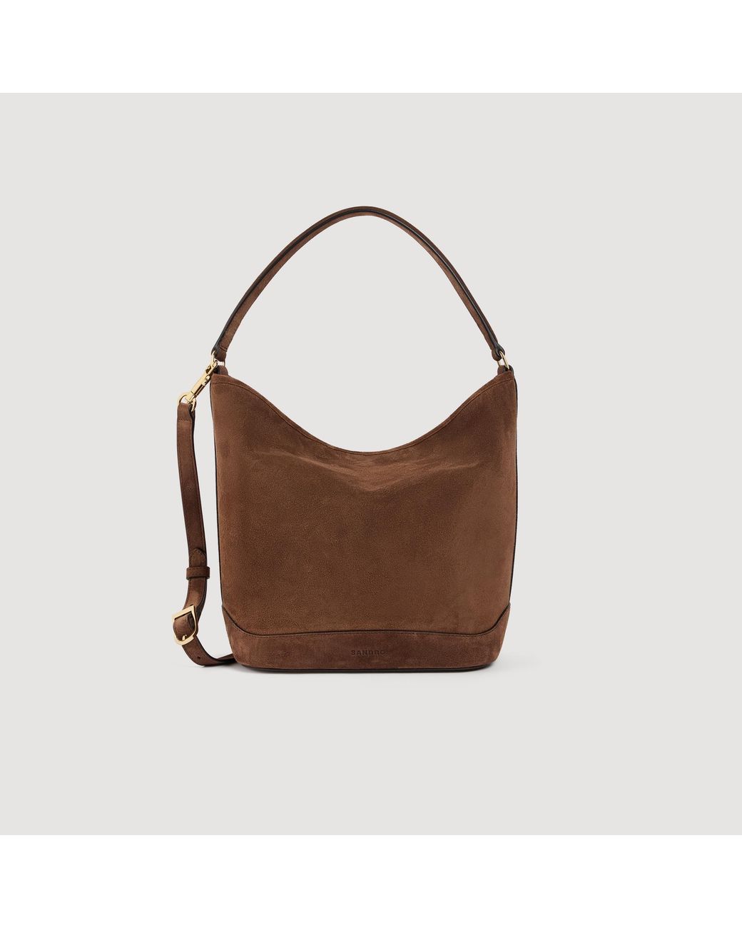 Sandro Brown Tangoso Suede Bucket Bag