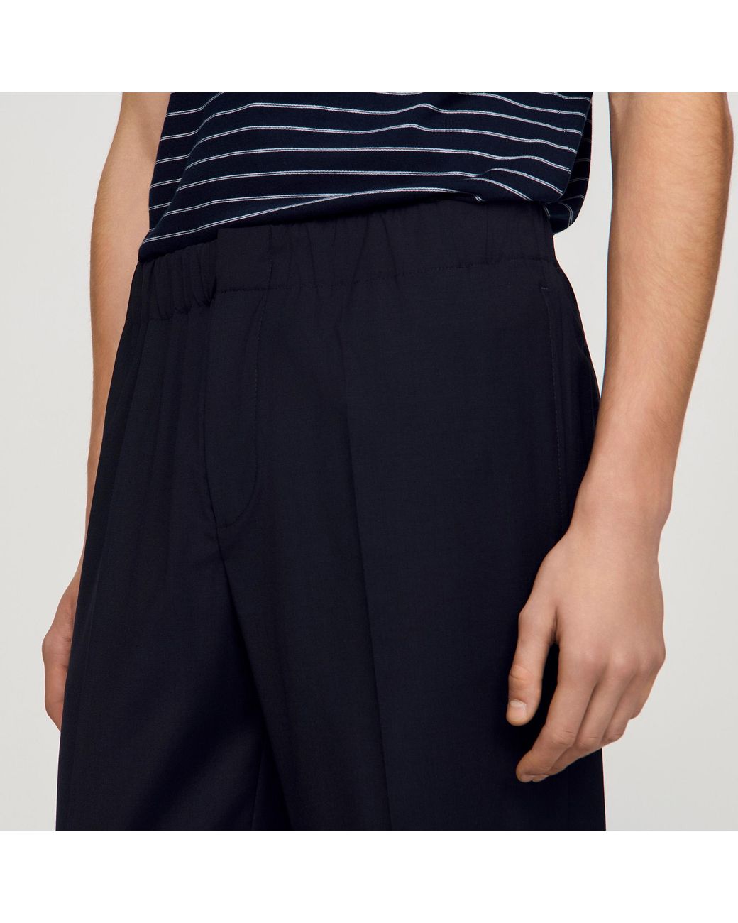 Sandro Blue Wide-Leg Trousers for men