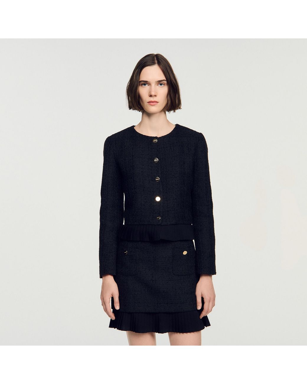 Sandro Blue 2-In-1 Tweed Jacket