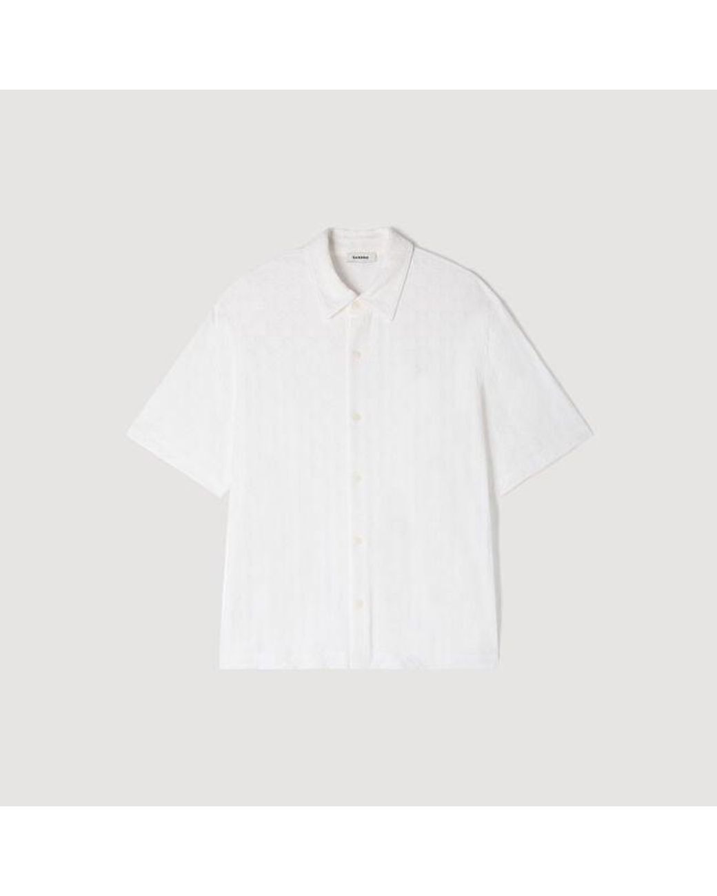 Sandro Blue Square Cross Cotton Jacquard Shirt for men