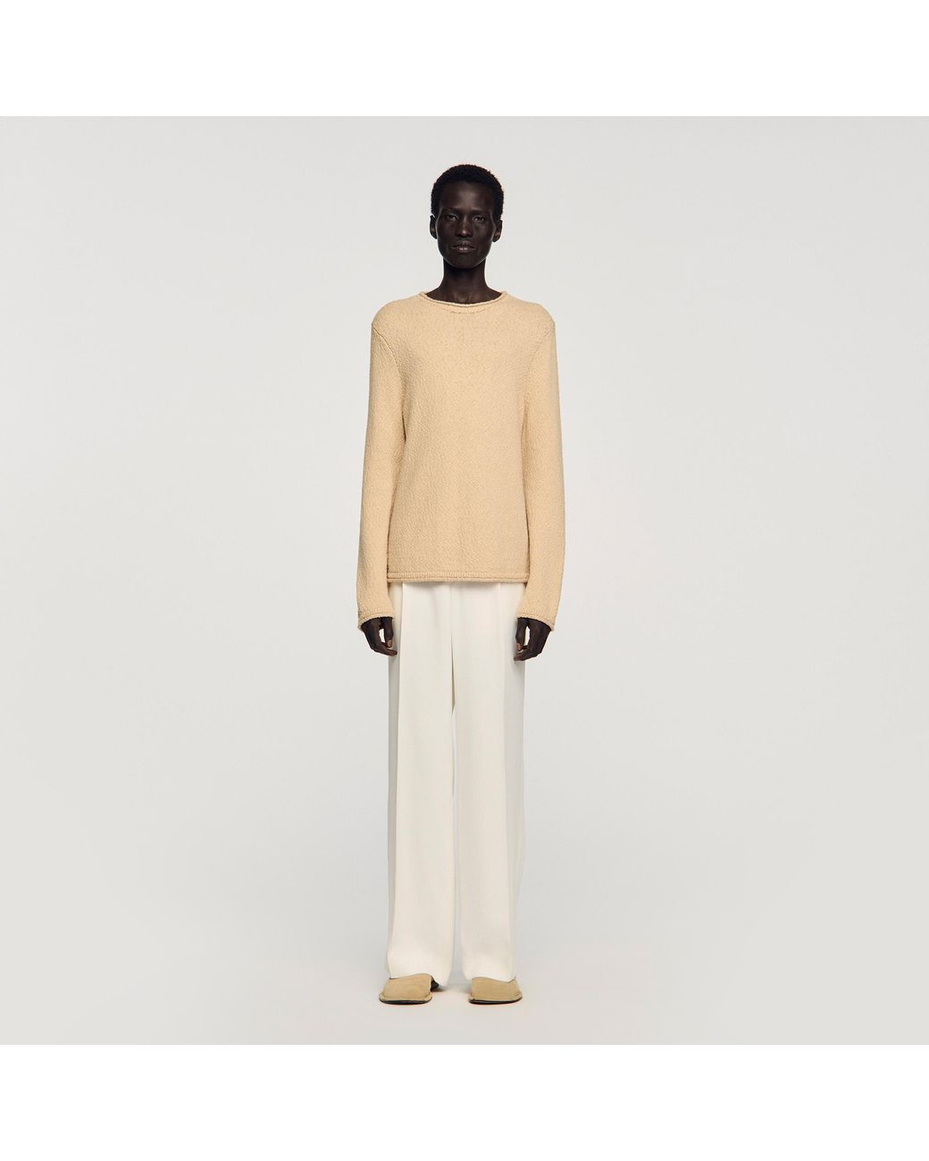Pull en coton effet bouclette Sandro pour homme en coloris Natural