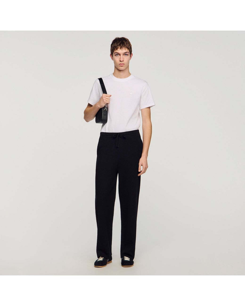 Sandro Black Knit Jogging Bottoms for men