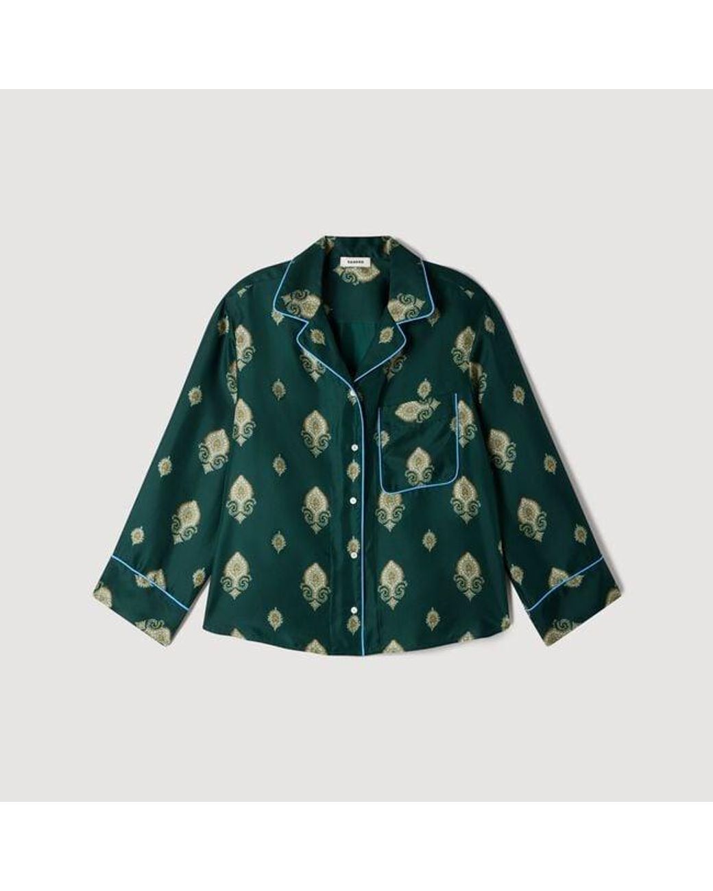 Sandro Blue Paisley Print Pyjama Shirt