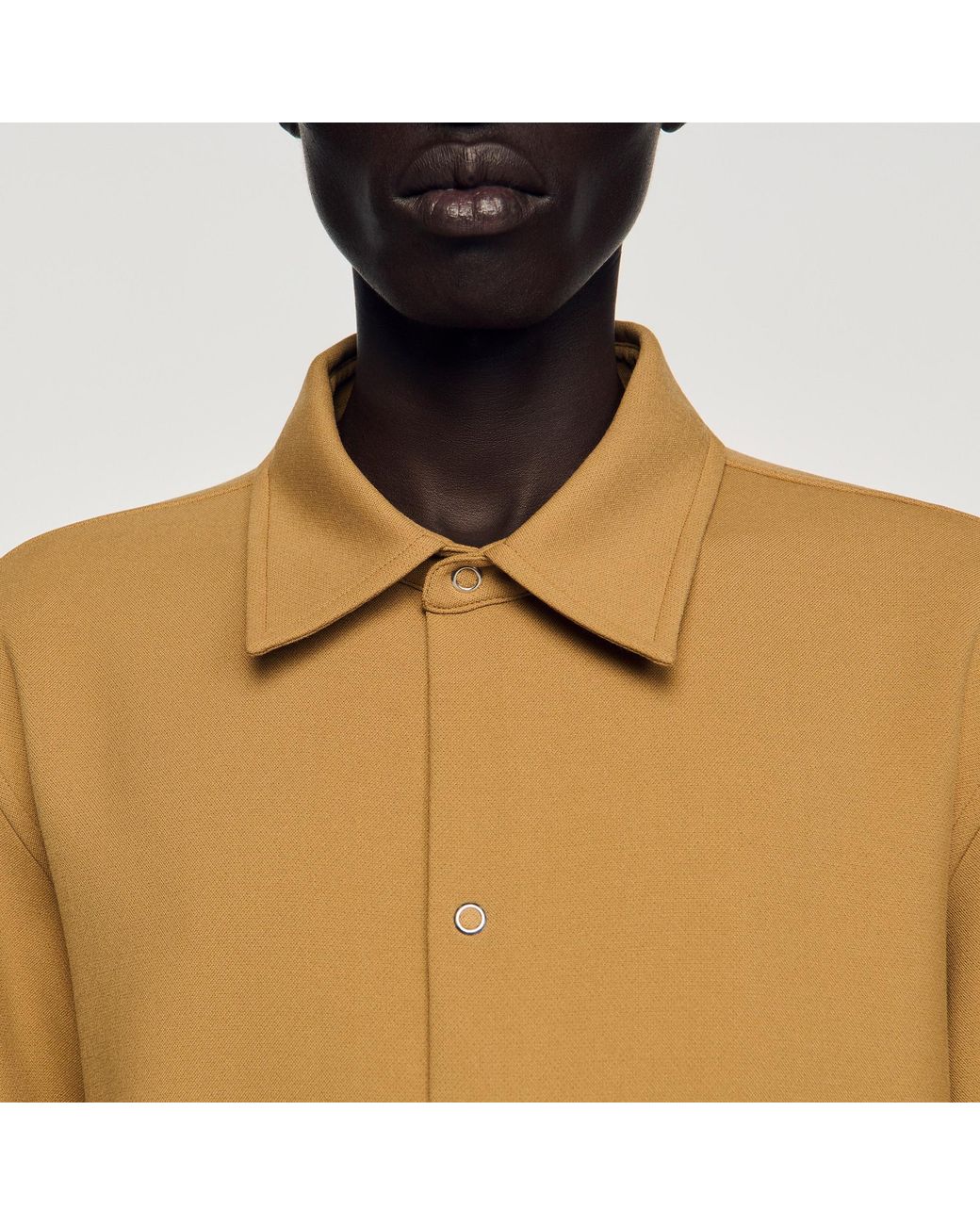 Sandro Metallic Long-Sleeved Jersey Shirt for men