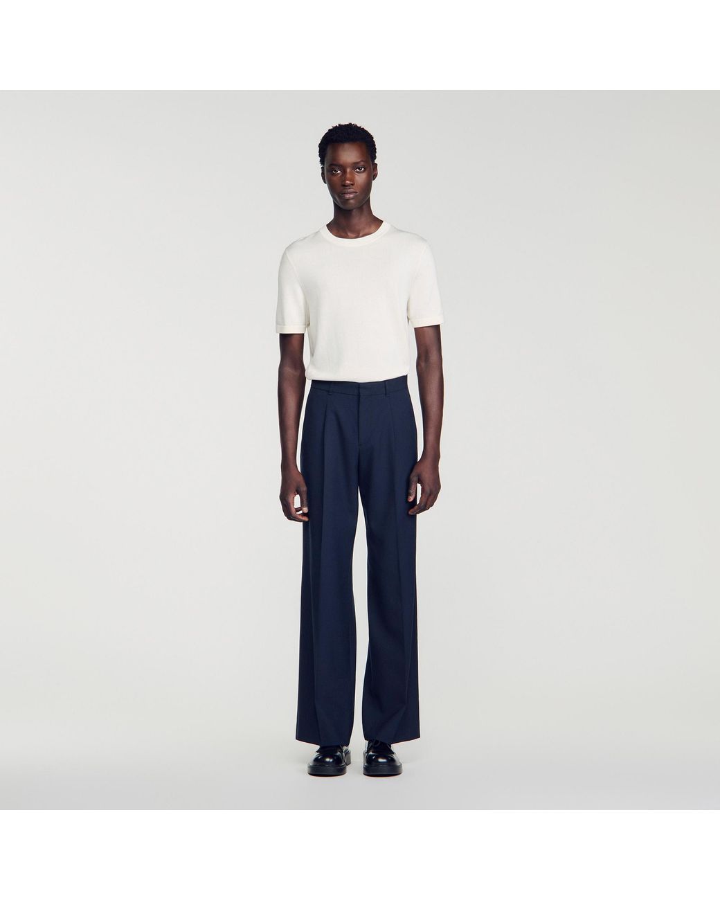 Sandro Blue Wool Suit Trousers for men