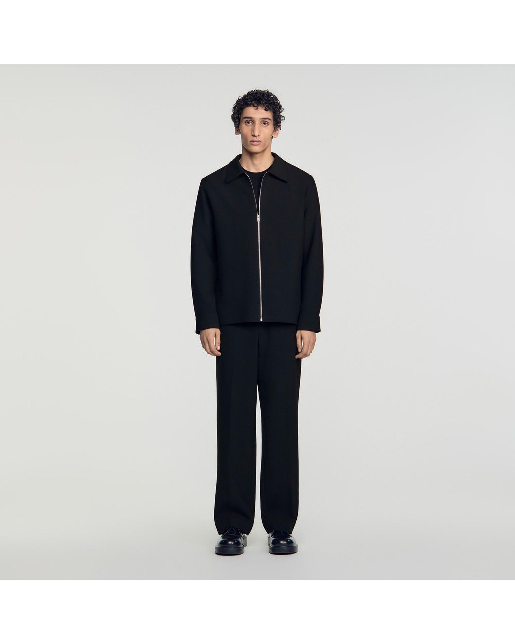 Sandro Blue Zipped Shirt for men