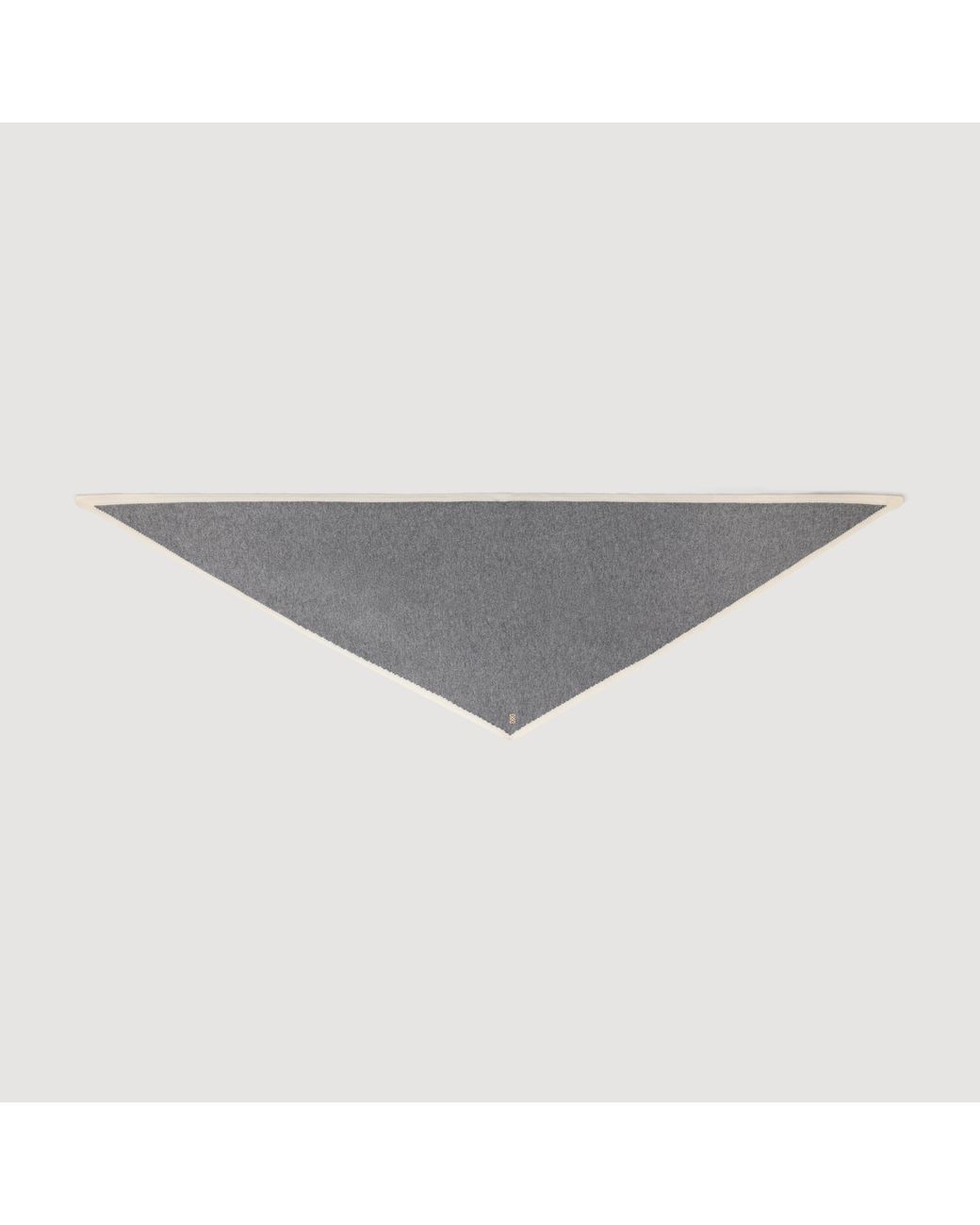 Sandro Gray Two-Tone Wool Triangle Scarf