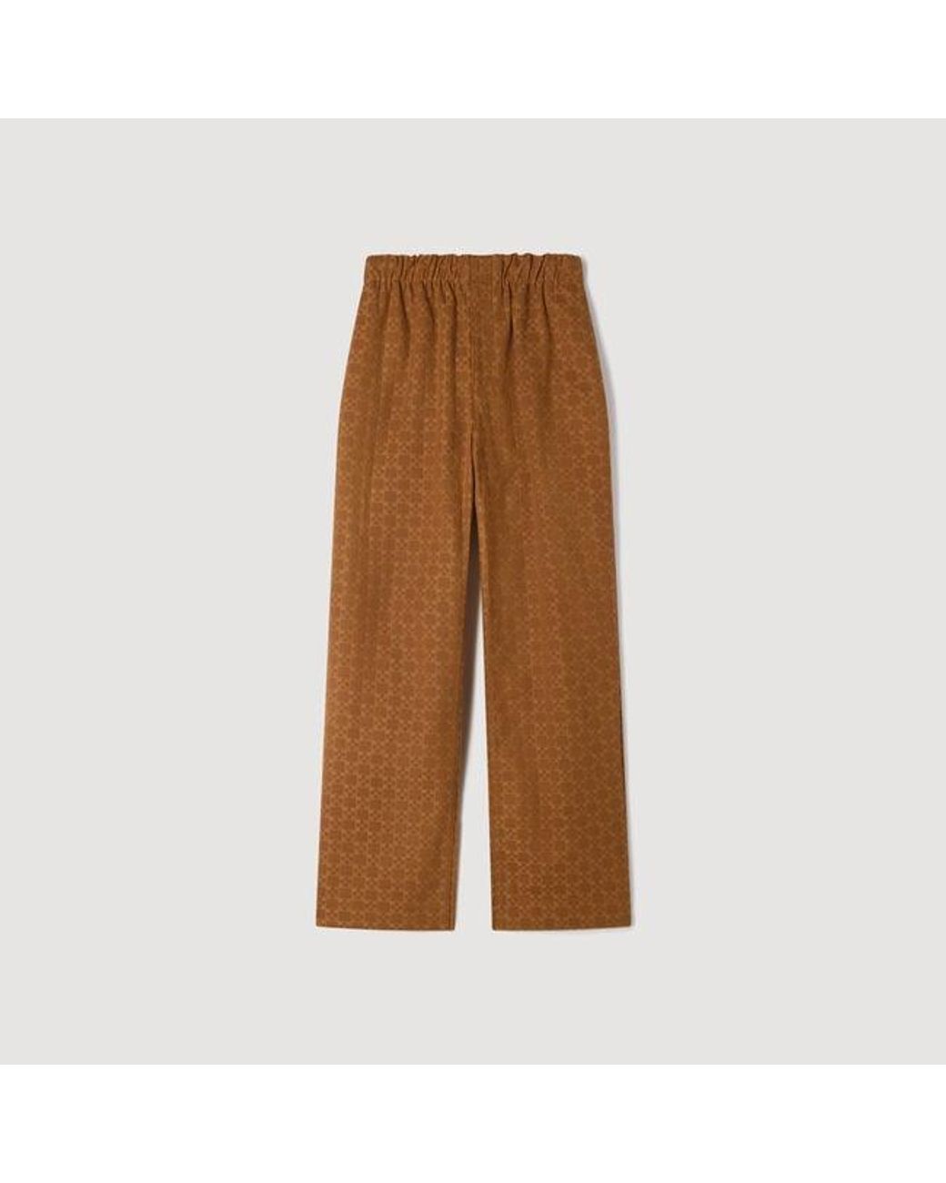 Sandro Natural Wide-Leg Jacquard Squarecross Jeans for men