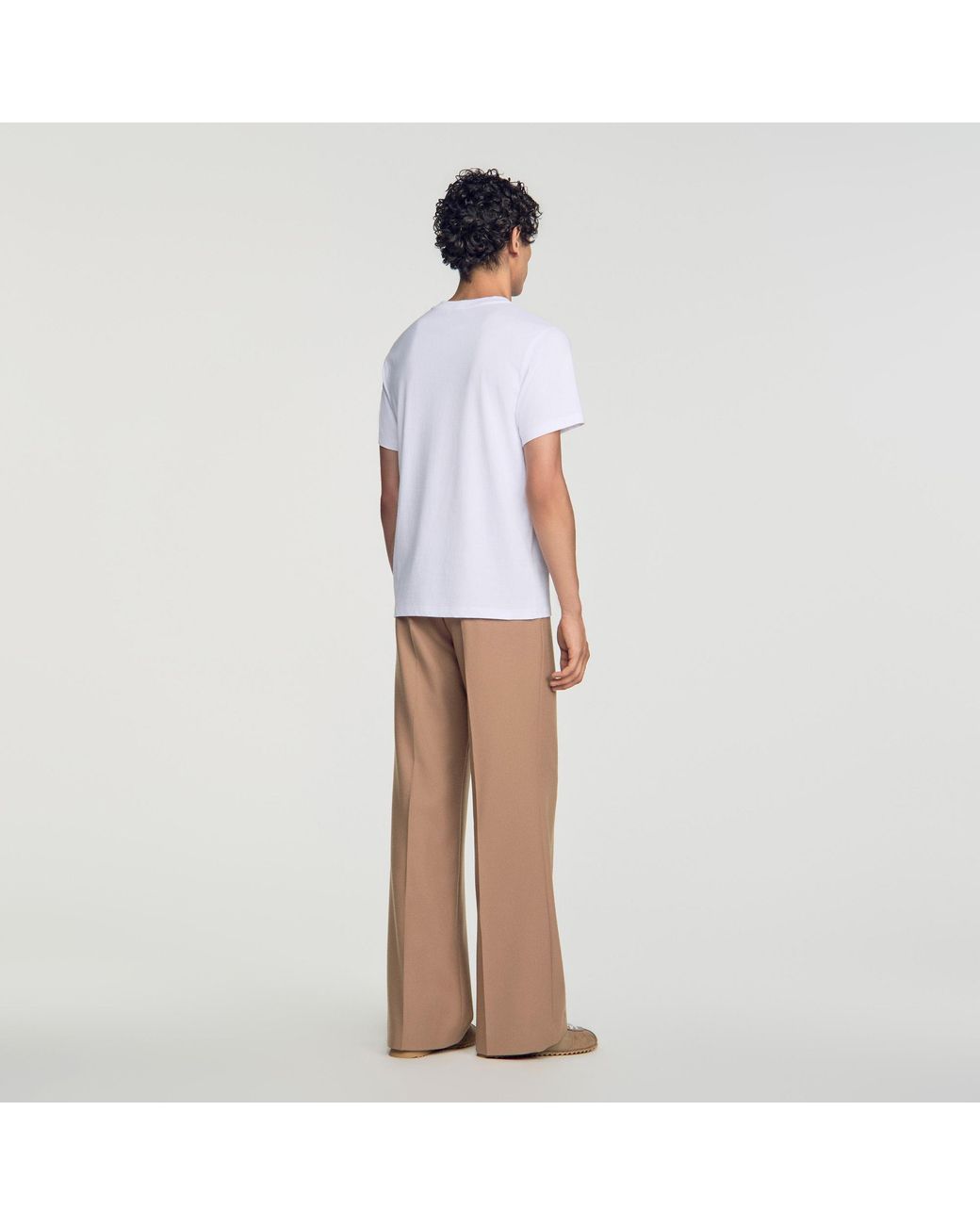 Sandro White Cotton Logo T-Shirt for men