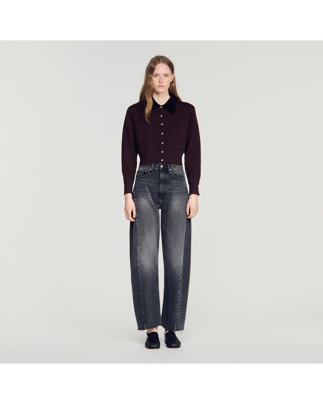 Sandro Blue Cropped Coatigan