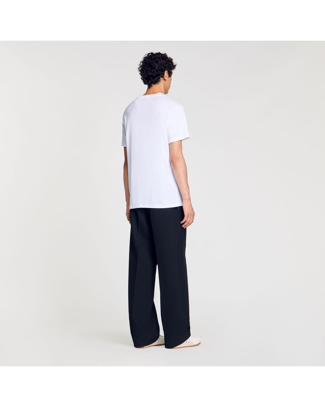Sandro White Cotton T-Shirt for men