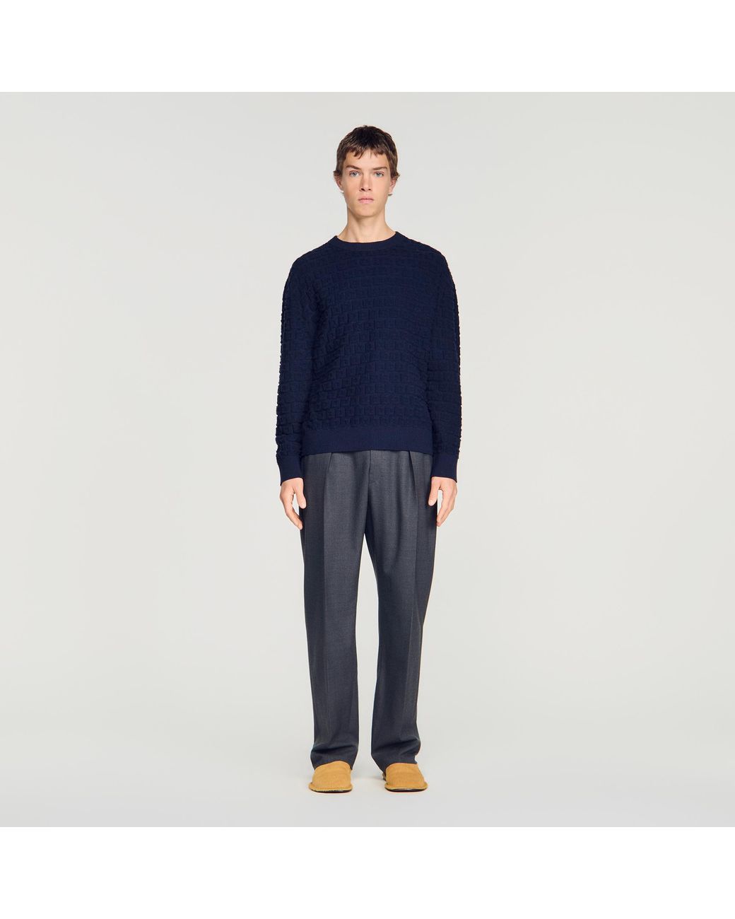 Pull en maille éponge Sandro pour homme en coloris Blue