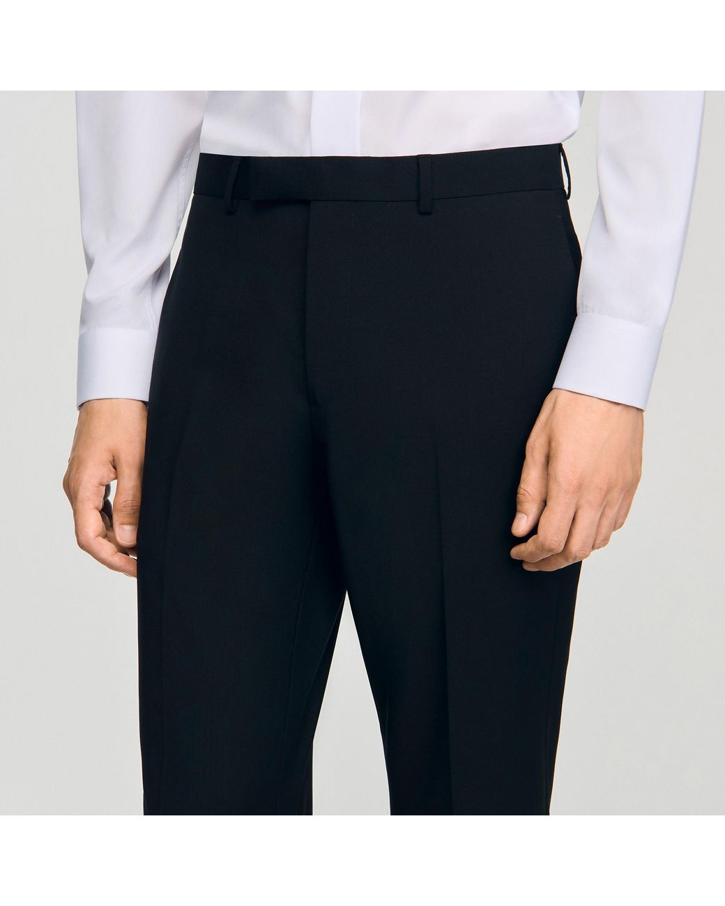 Sandro White Satin Detail Trousers for men