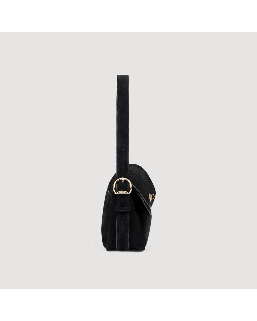 Sandro Black Le Mambo Suede Bag