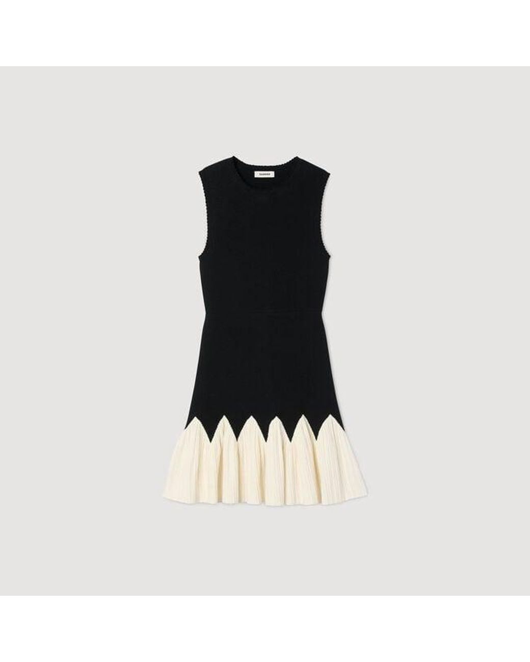 Sandro Blue Two-Tone Short Knit Dress
