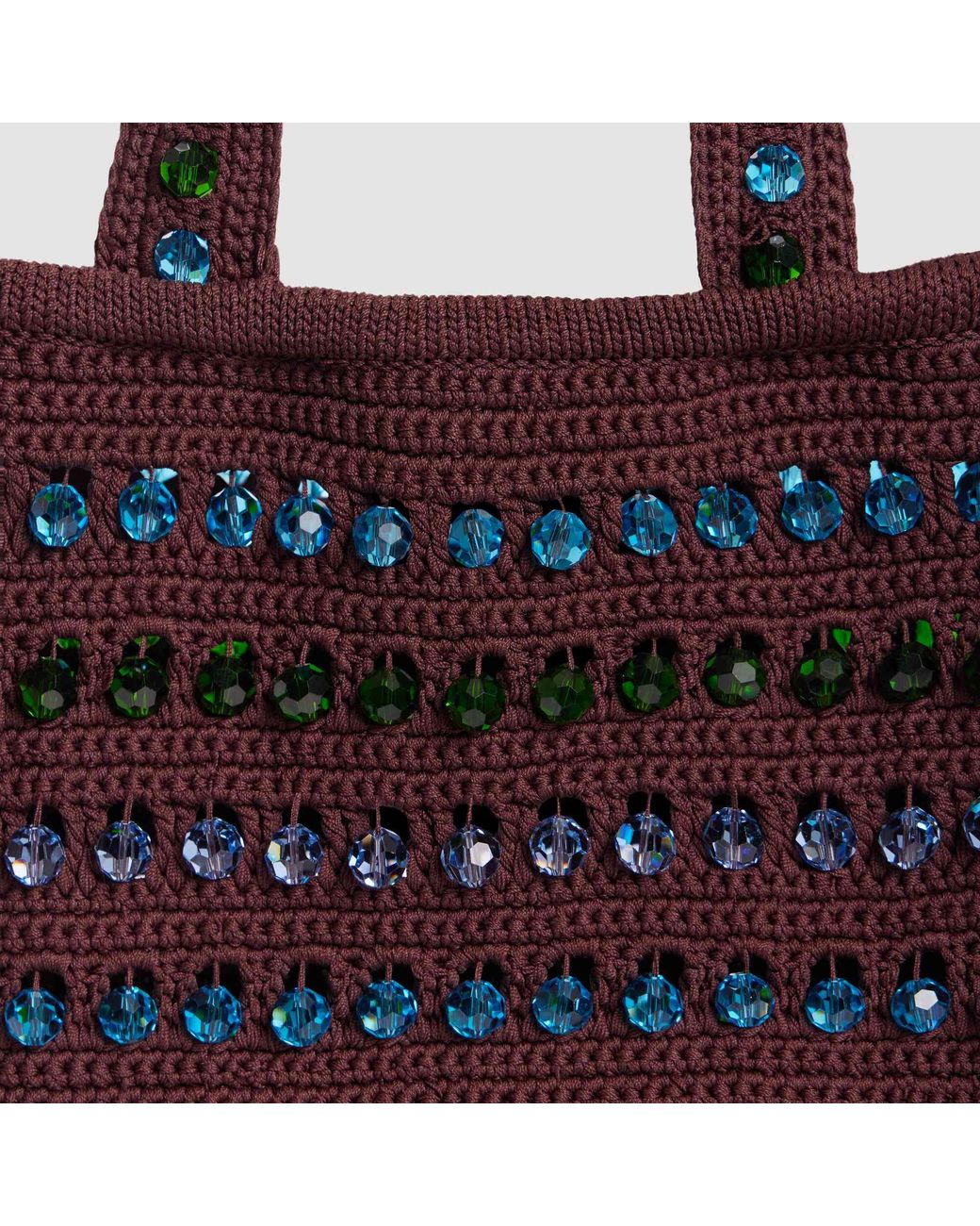 Sandro Red Beaded Crochet Bag