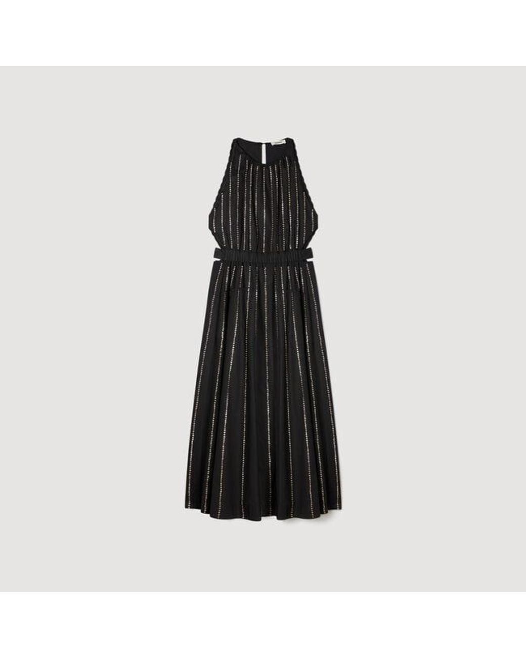 Sandro Blue Rhinestone Maxi Dress