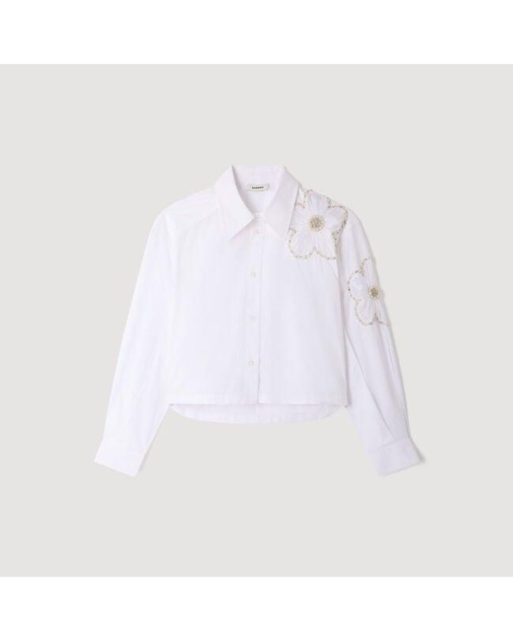 Sandro Blue Embroidered Shirt