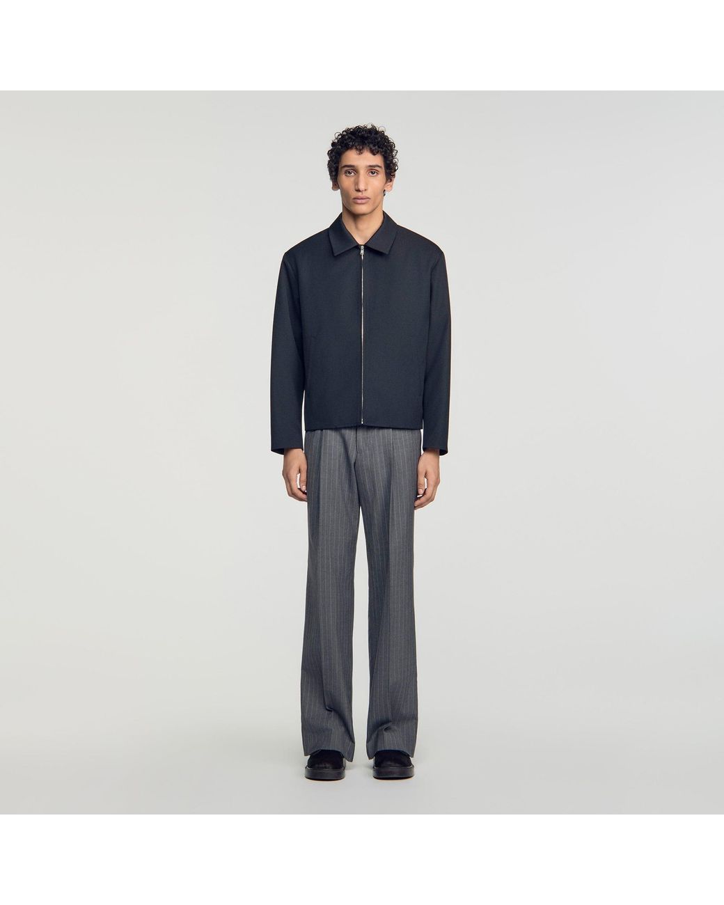 Sandro Black Zip-Up Jacket for men