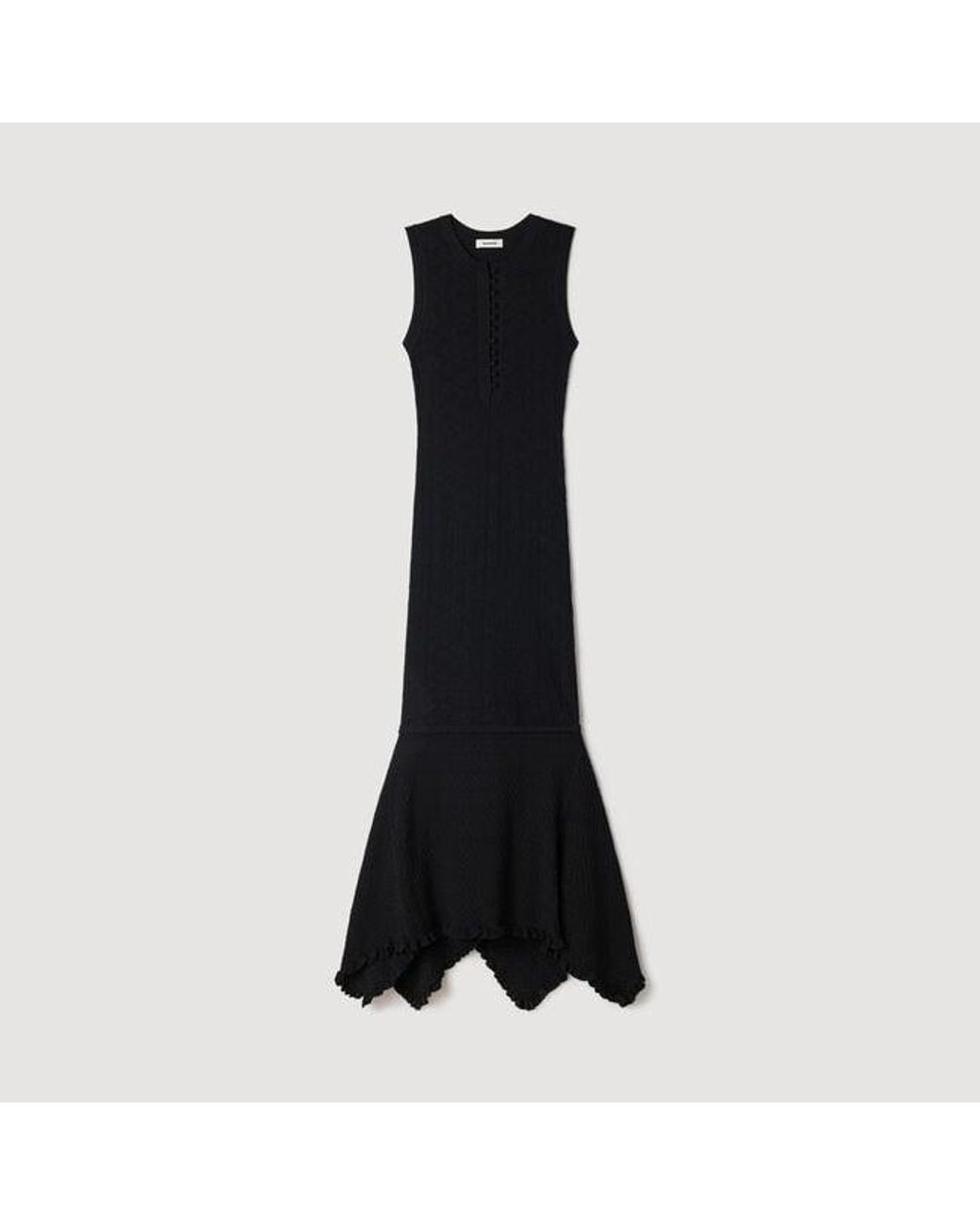 Sandro Blue Fancy Pointelle Dress