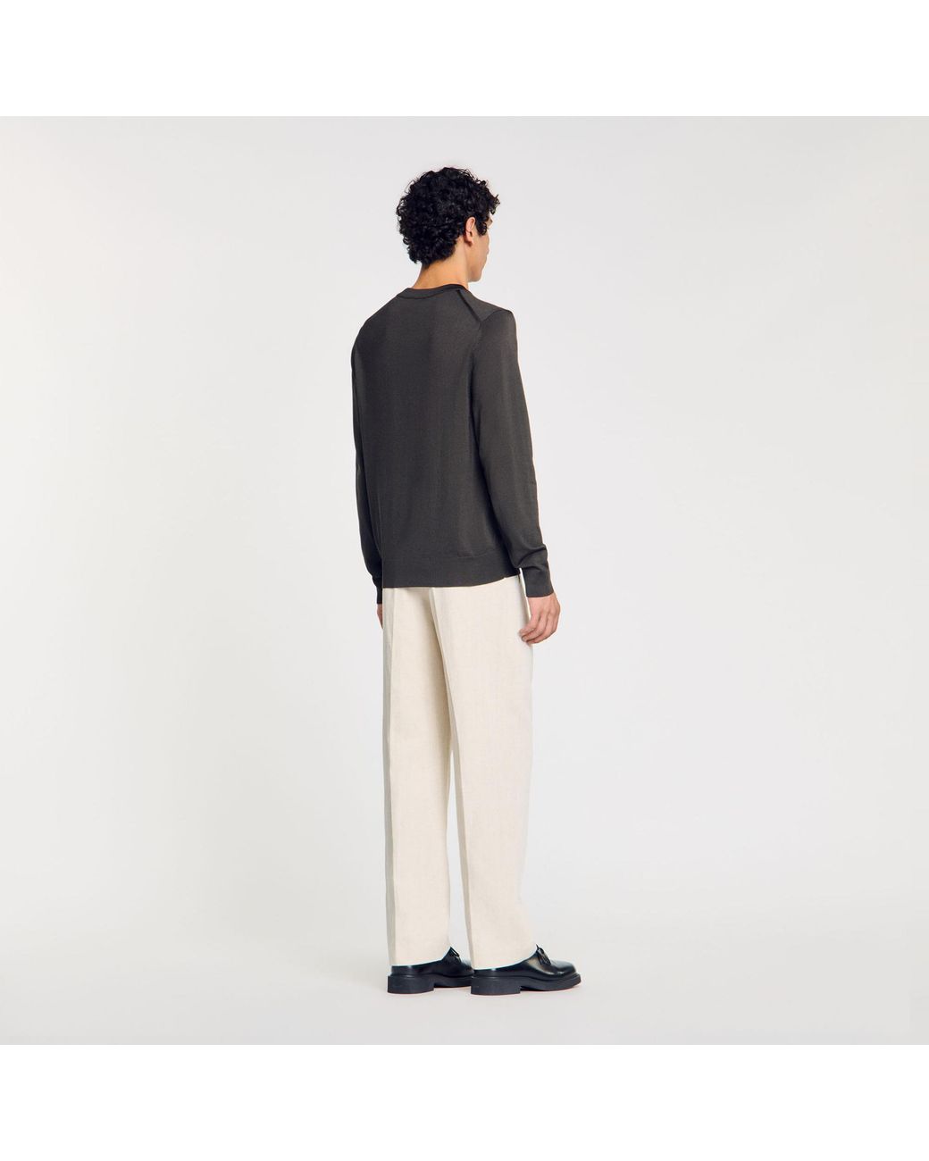 Pull en maille fine Sandro pour homme en coloris Black