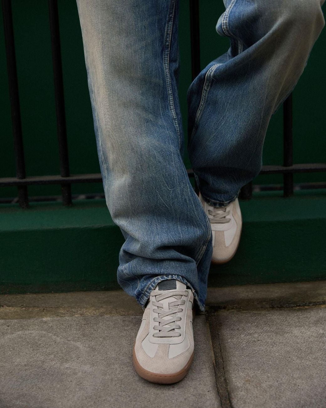 Sans Matin White Leto Low Top Trainers By Stone Leather, Suede Denim Nubuck Leather, For for men