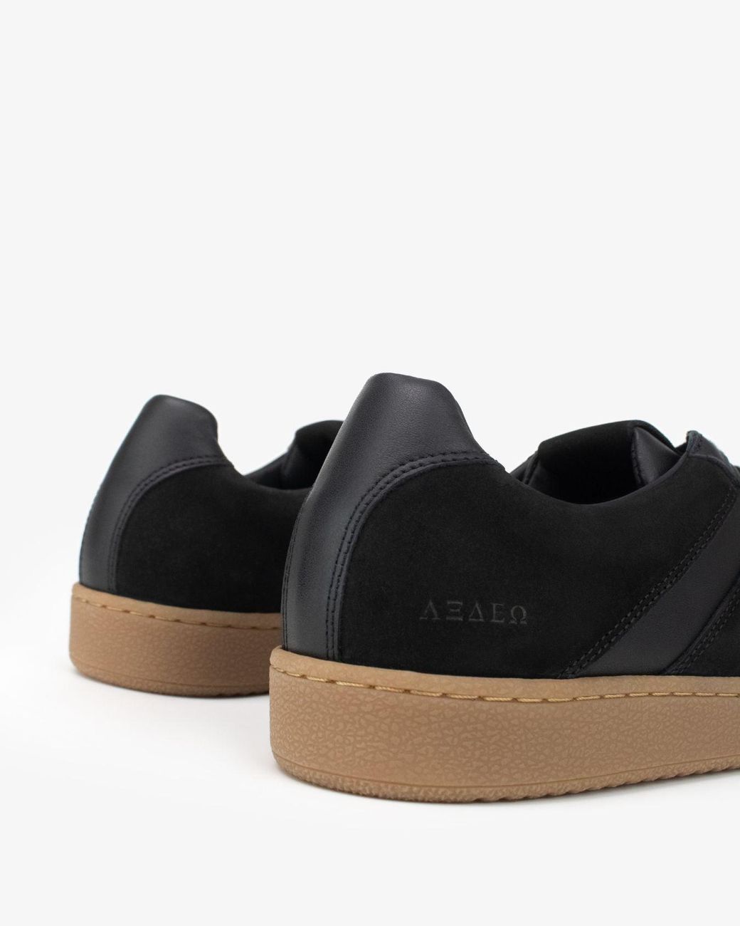 Sans Matin Black Leto Low Top Trainers, For Leather Nubuck Leather