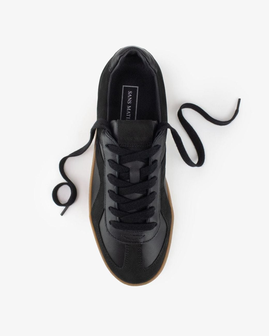 Sans Matin Black Leto Low Top Trainers, For Leather Nubuck Leather