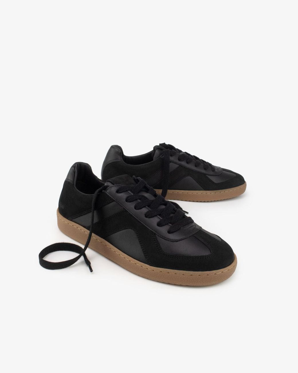 Sans Matin Black Leto Low Top Trainers, For Leather Nubuck Leather