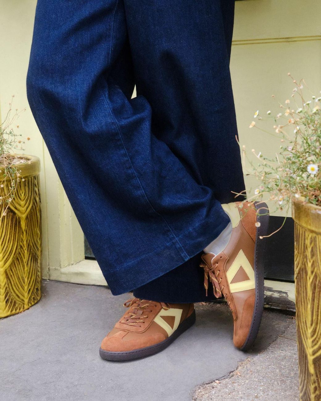 Sans Matin Multicolor Hera Low Top Trainers By Tan Leather, Suede Butter Leather, For for men