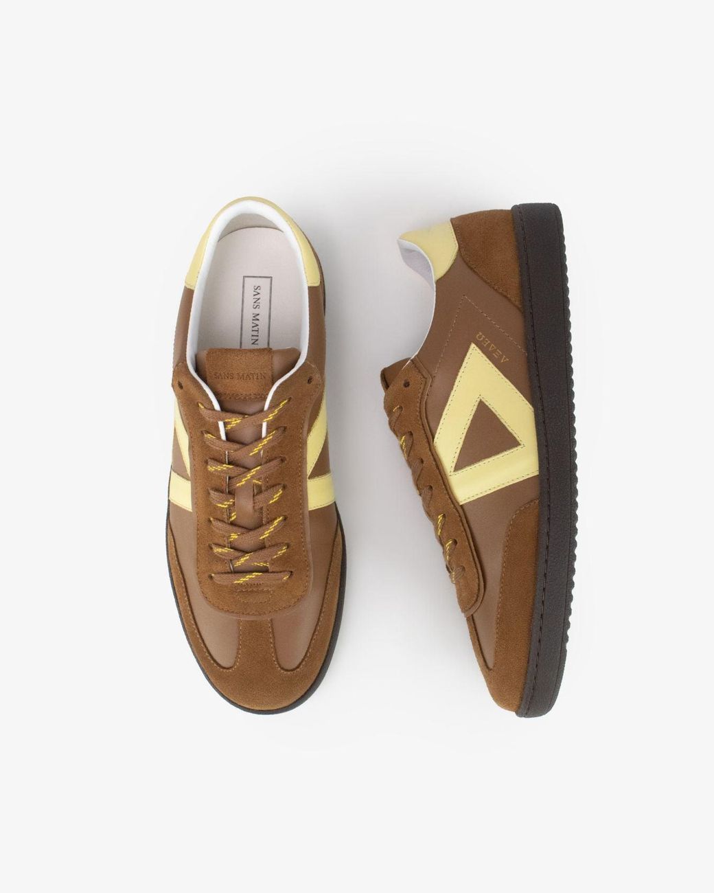 Sans Matin Multicolor Hera Low Top Trainers By Tan Leather, Suede Butter Leather, For for men