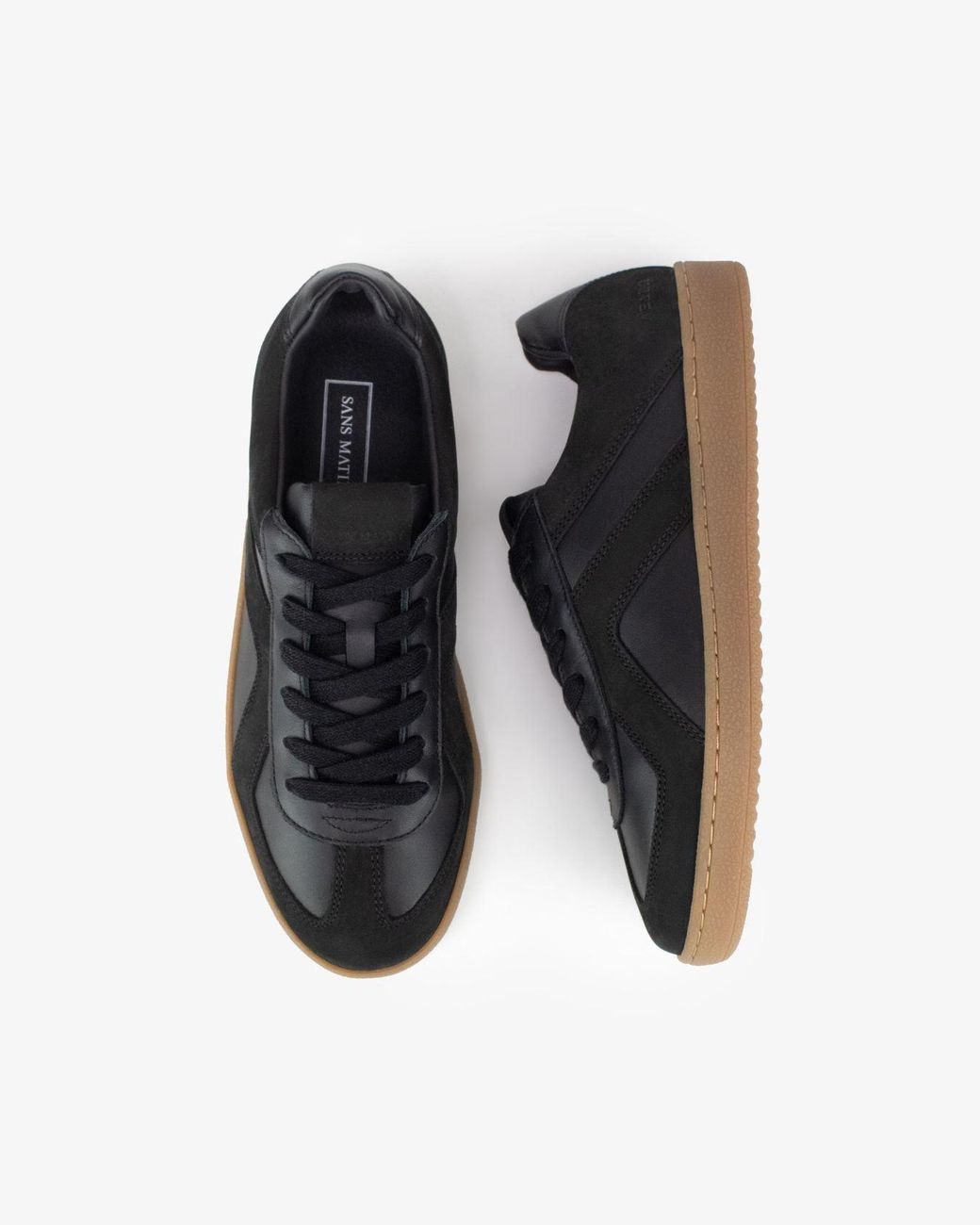 Sans Matin Black Leto Low Top Trainers, For Leather Nubuck Leather