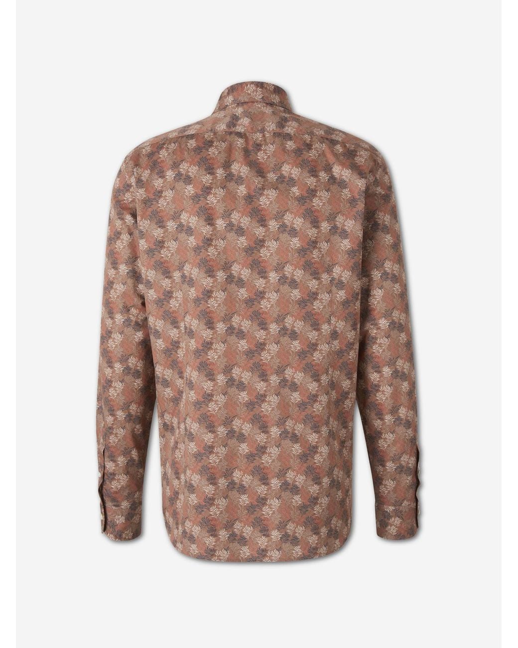 Vincenzo Di Ruggiero Brown Printed Cotton Shirt for men