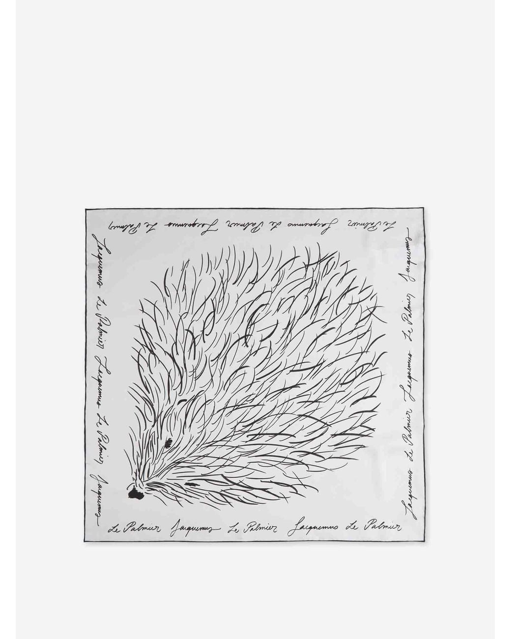 Jacquemus White Printed Silk Scarf for men