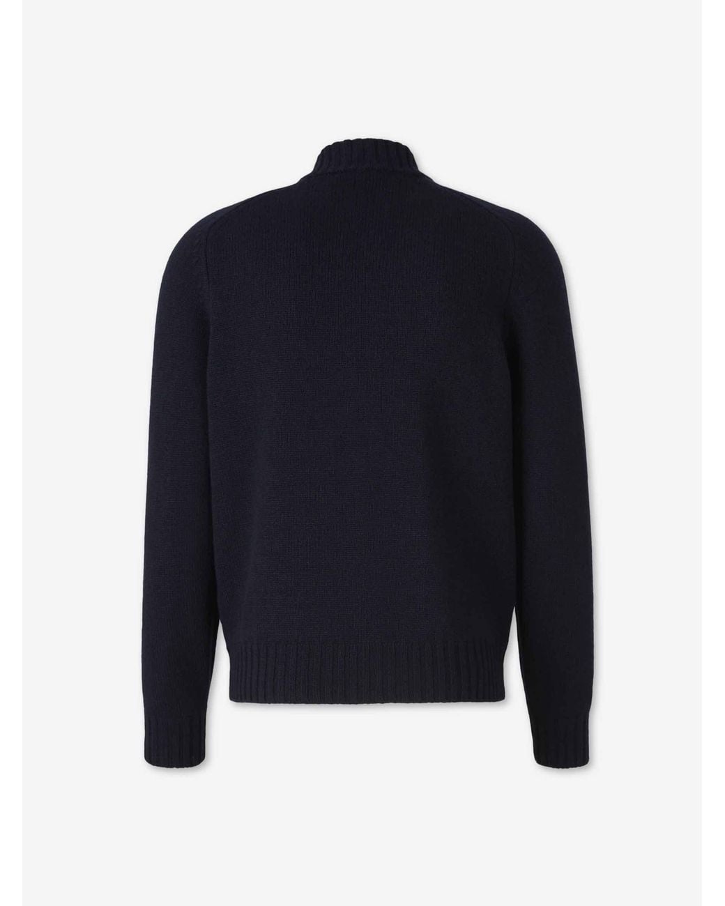 Santa Eulalia Blue Wool Zip Cardigan for men