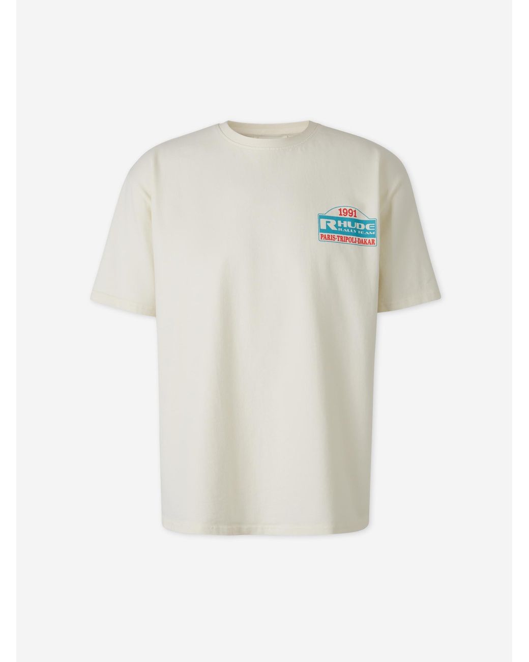 Rhude White Cotton Logo T-Shirt for men