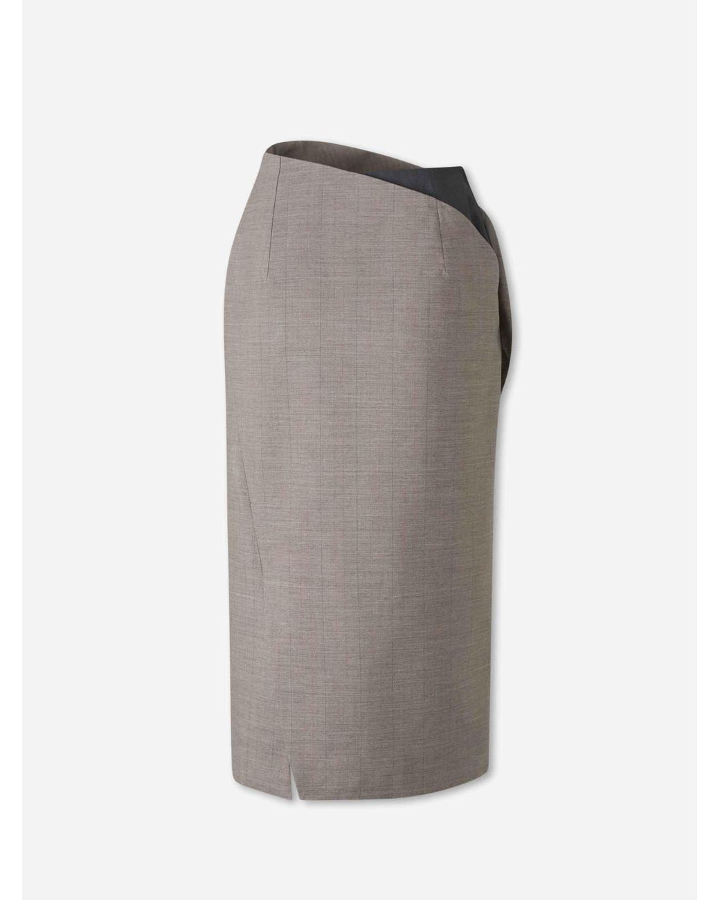 Jil Sander Gray Plaid Wrap Skirt