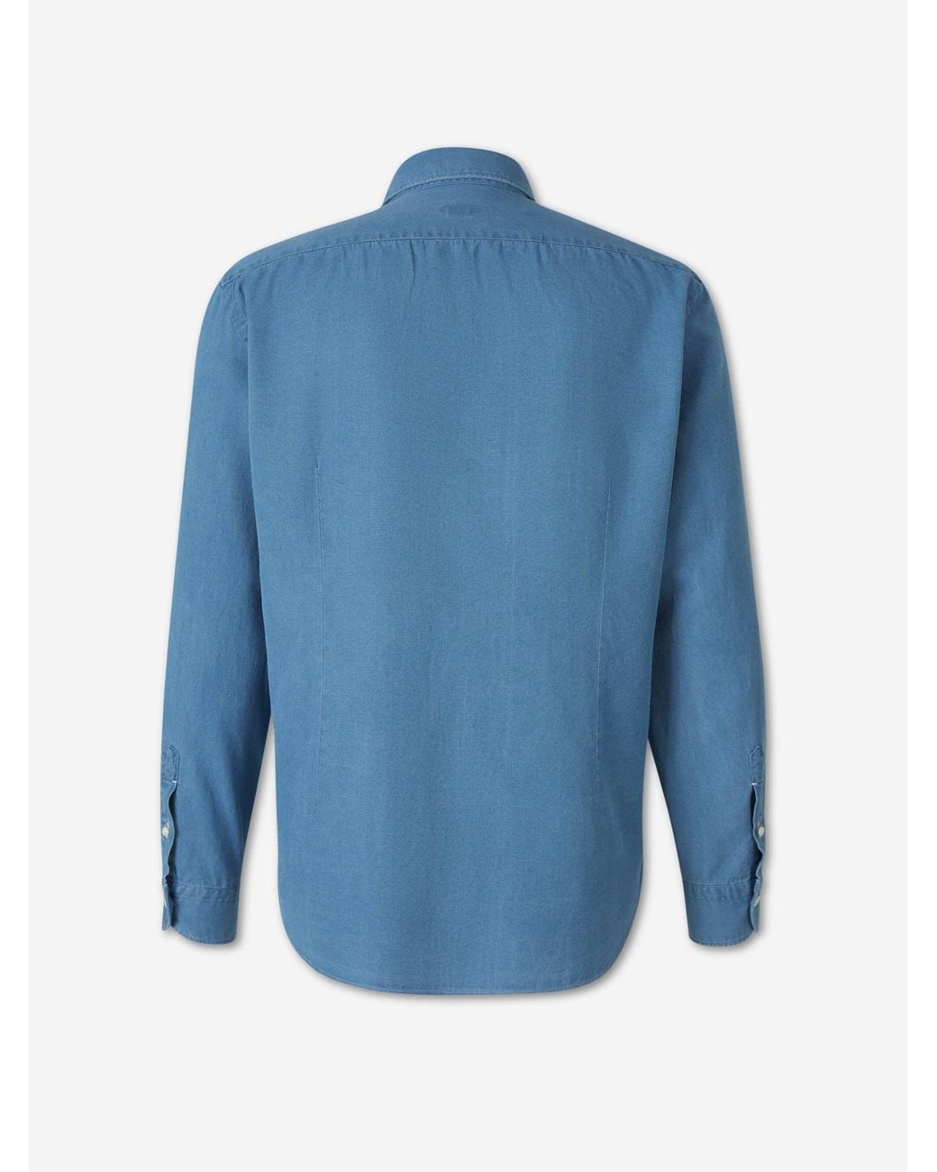 Vincenzo Di Ruggiero Blue Denim Effect Cotton Shirt for men