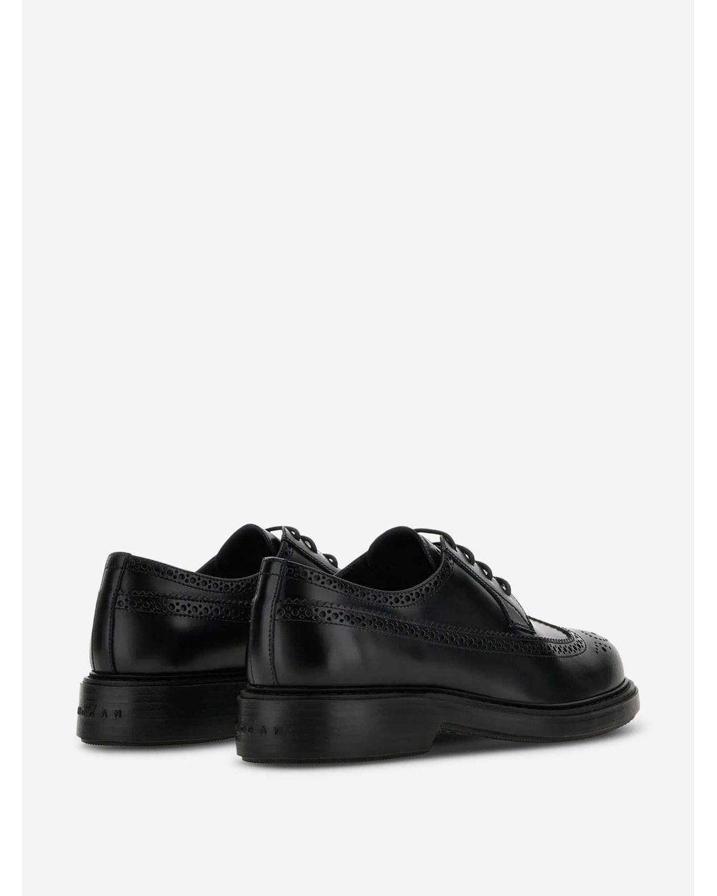 Hogan Black Derby Shoes H704 for men