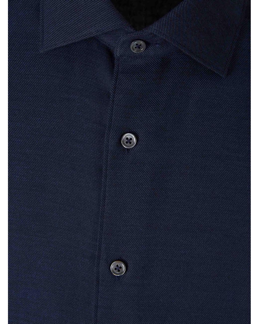 Zegna Blue Plain Dressy Shirt for men