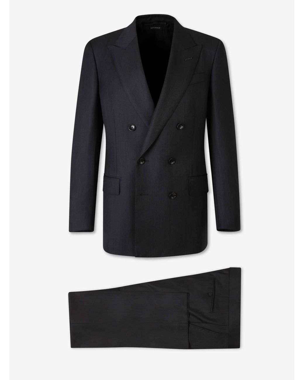 Tom Ford Black Double-Breasted Wool Suit for men