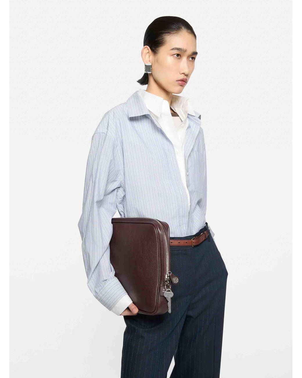 Acne Blue Striped Layered Shirt