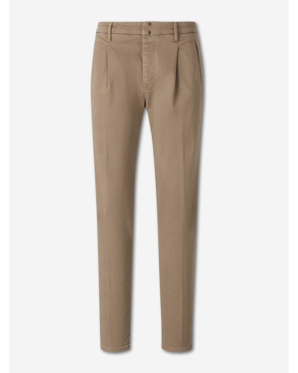 Incotex Natural Straight Twill Trousers for men