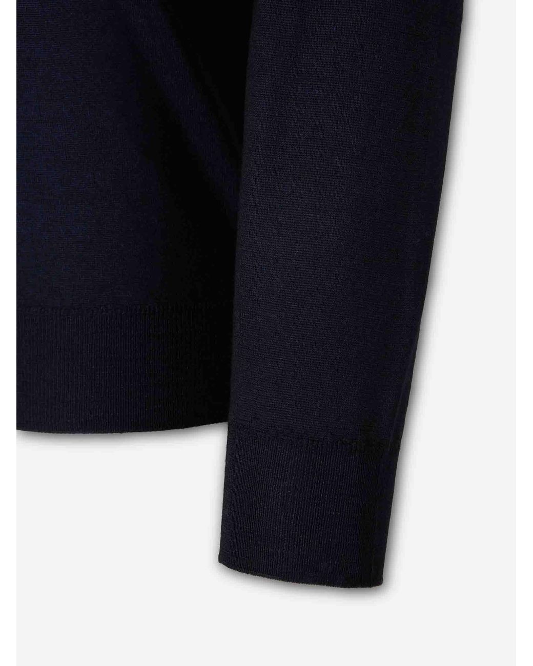 Santa Eulalia Blue Fine Merino Wool Polo Shirt for men