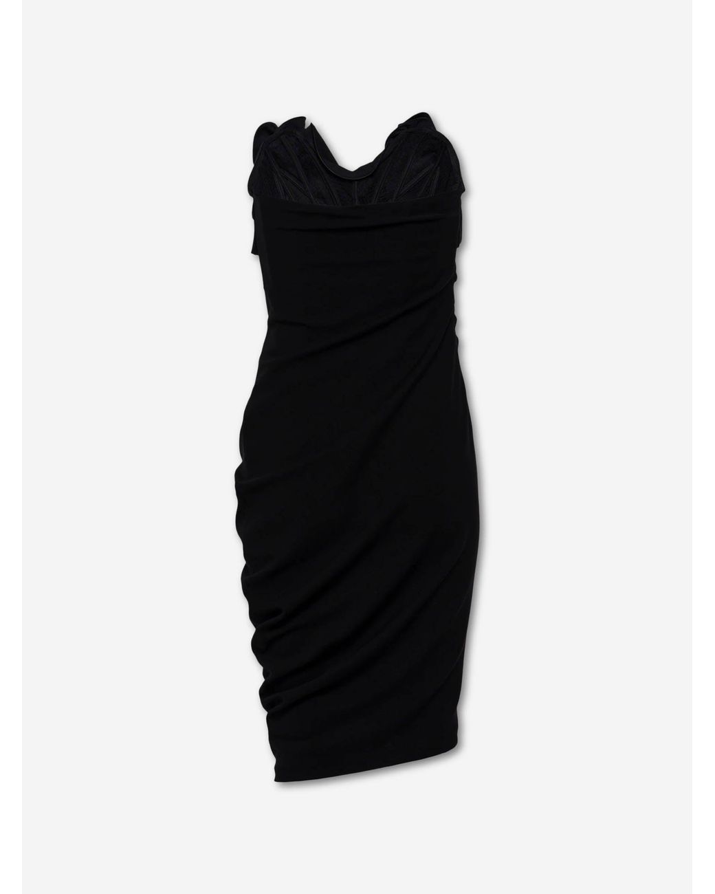 Magda Butrym Black Draped Floral Dress